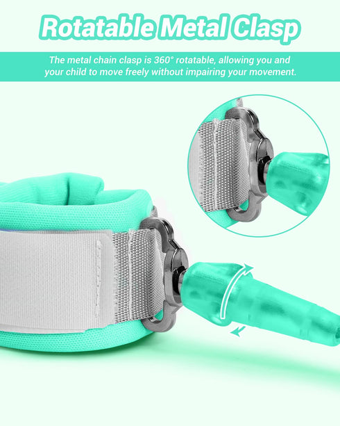 Dr.meter Anti Lost Wrist Link - 2 Pack Toddler Safety Leash with Key Lock, Reflective Child Walking Harness for Crowded