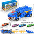 TIAONIAO 3 4 5 Dinosaur Storage Truck Toy Swallowing Metal Car Transform into Stomping with Eject Cars Race Track