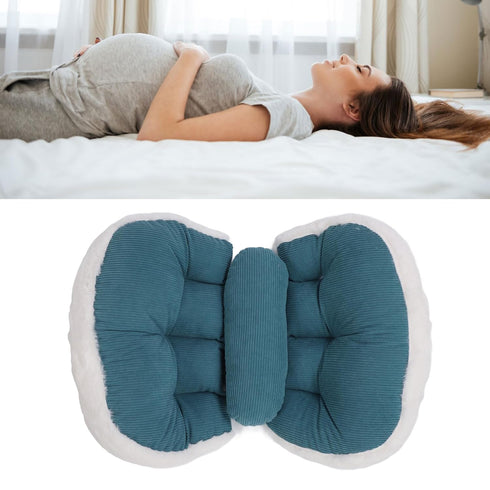 U-Shaped Maternity Pillow for Side Sleepers - Soft & Breathable (Blue)