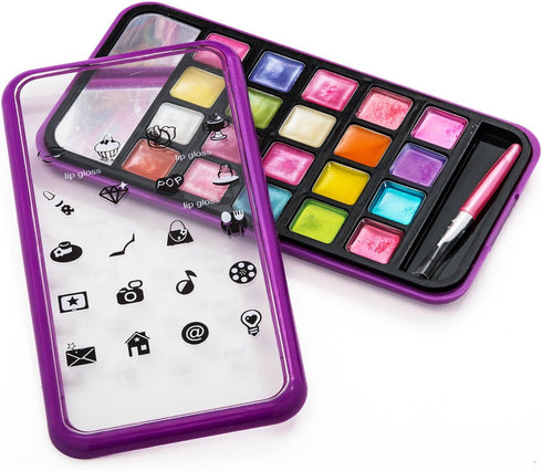 JA-RU Kids Makeup Beauty Toy Kit for Girls (1 Makeup Set) with Mirror, Brush, Eyeshadow Palette, Non-Toxic Cosmetic