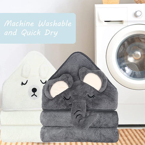 2 Pack Hooded Baby Towels - Premium Ultra Soft Organic Baby Bath Towel Absorbent and Hypoallergenic Towels for Baby Boy