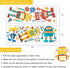 Yovkky Robots Educational Wall Decals Stickers for Baby Boys Room, Clockwork Wrench Toddler Nursery Playroom Decor