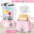 Set, 7 3 Kids Kitchen Toys BPA-Free Piece Pretend Play Appliances with Light Sound, Coffee Maker Blender Stand Mixer
