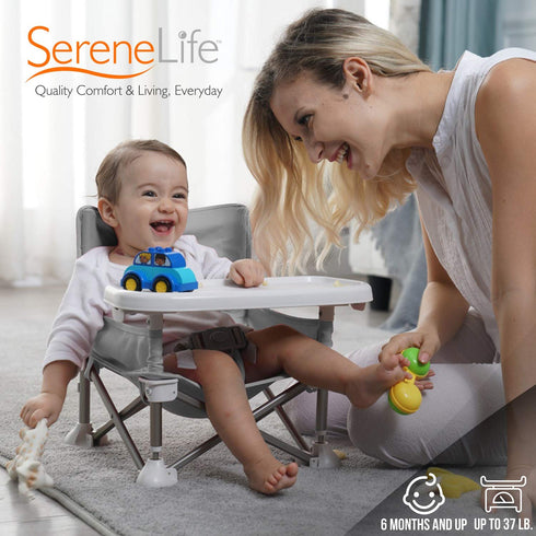 SLBS66, 6 Set Serene Life Baby Seat Booster -Space Saver Toddler Booster Seat - Portable Pop and open Sit Folding