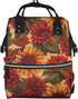 DWVTSLH Red Sunflower Diaper Bag Backpack Multifunction Nappy Bags Waterproof Mummy Backpack Large