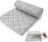 Toddler Blanket for Daycare, Baby Crib Nap Comforter, Quilted Kids Cot Bed Blanket 39"x47", Soft Lightweight Grey