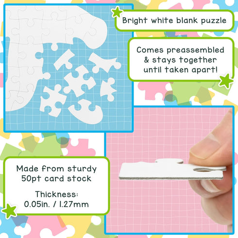 Hygloss 8.5" x 10.5" Blank Puzzles with Person Shape - 6 Puzzles for All-About-Me Activities, 26 Pieces Each