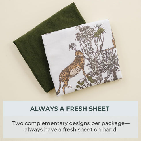 2 Pack Pobi Baby - Premium Quality Changing Pad Cover - Ultra-Soft Cotton Blend, Stylish Animal Woodland Pattern, Safe
