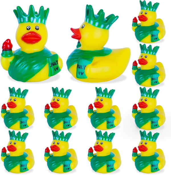 12 Pcs Patriotic Rubber Ducks,Statue of Liberty Ducks,4th of July Ducks for