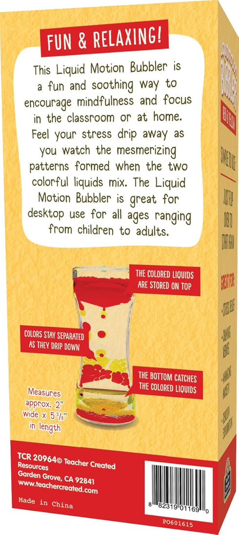 Teacher Liquid Motion Bubbler in Red & Yellow