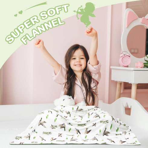 HunnmingRe 30 40 Inch(Duck) Mallard Duck Baby Blanket for Boys Girls Double Layer Minky with Dotted Backing Soft