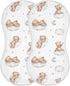 Muslin Burp Cloths Bears Clouds Baby Bibs, Absorbent & Soft 22*11IN, 2 Pack for Baby Girl Boys