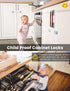 TTMALL 6 Pack 3M Baby Proofing Safety Locks Child Safe for Cabinet Drawer Fridge Oven Dishwasher Doors, Toilet Seat