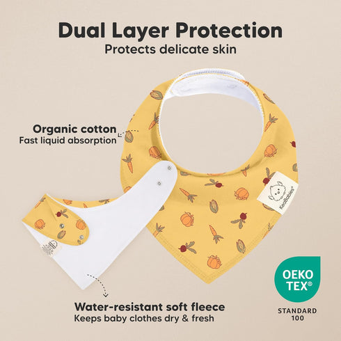 8-Pack 100% 0-36 (Countryside) KeaBabies Organic Baby Bandana Bibs for Boys, Girls - Super Absorbent Triangle Baby Bibs