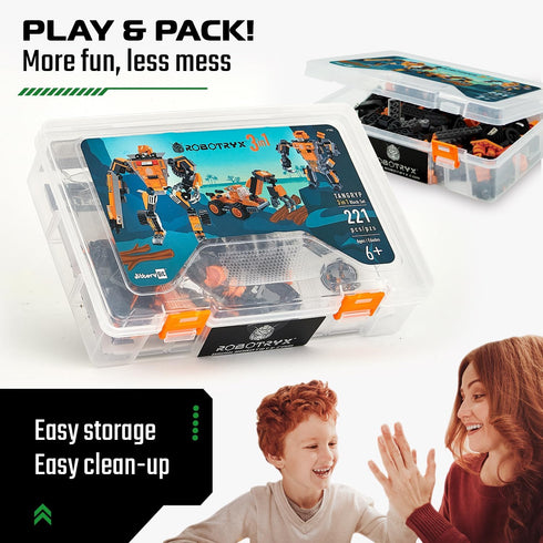 JITTERYGIT Mech Robot Soldier Glow in The Dark Bricks Toy STEM Gift Set - Cool Military Holiday Present for Boys,