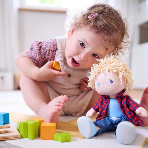 12" 18 HABA Nick Soft Doll - Baby Boy Doll with Blonde Hair and Blue Eyes (Machine Washable) Perfect Plush Toy