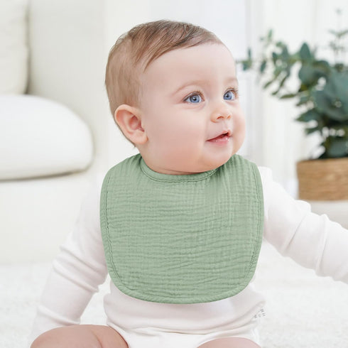 100% 10-Pack Cotton Muslin Baby Bibs Baby Drool Bibs for Unisex Baby Toddlers Infant Newborns Drooling and Teething