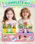 RGBDOT Set 6 8-12 5 6 7 8 9 10 Kids Gardening Paint and Plant Stoneware Flower Growing Kit with Pots and Gardening