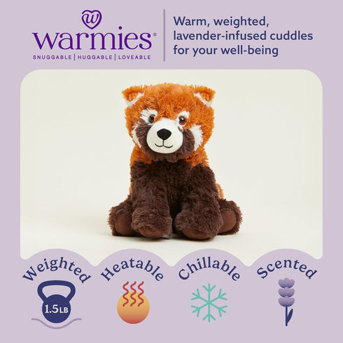 warmies Microwavable & Weighted Stuffed Animals, Red Panda - Heated Stuffed Animal Plushie for Warmth & Comfort - Cute