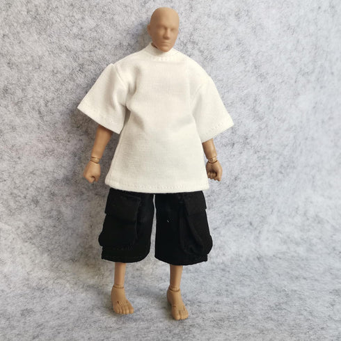 1/12 Scale Male Clothes, Men's T-Shirt and Pants for 6 Inch Action Figure Body Doll (A)