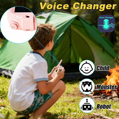 BlessFly Pack 2, 2 inch 3-12 Video Walkie Talkies for Kids of Long Range Screen Rechargeable Video Chat Intercom