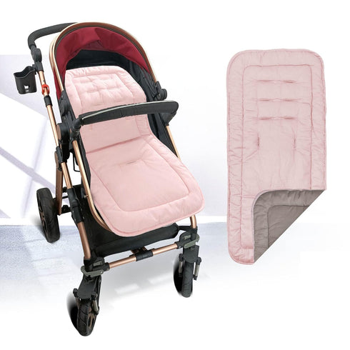 Baby Stroller Cushion - Universal Soft Infant Car Seat Insert, 100% Cotton Cover, Grey and Pink, 34x78cm, 1 Pack.