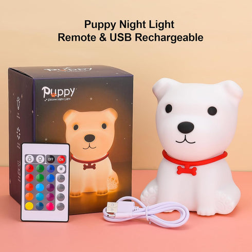 Dimmable Tremdwoto Dog Night Light for Kids,Cute Colorful Night Light with Remote Baby Girl Squishy Night Lights Lamp