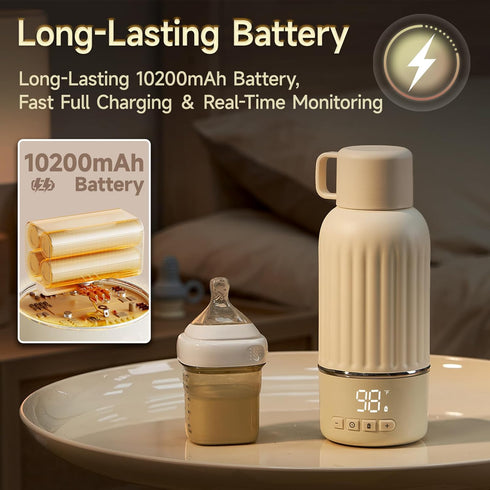 2.5 10200mAh 17oz Snow Bear Portable Bottle Warmer for Travel, Fast Heating in Mins for Breast Milk and Formula