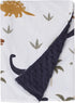 NOJO Little Love Dino Baby Blanket in White, Navy, and Tan Palm Trees, Super Soft