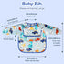 Accmor 4-Pack Waterproof Long Sleeve Bibs for Toddlers - Ideal for Mess-Free Feeding