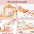 Set Set 26 Set 3-5 Wooden Tea for Little Girls, Pretend Play Tea Party Toy with PCS Play Kitchen Accessories, Princess