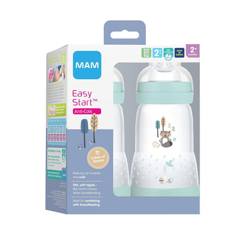 MAM 9 oz (2 Count), Easy Start Matte Anti-Colic Baby Bottles, Medium Flow Nipples, Unisex & Baby Boy Bottles
