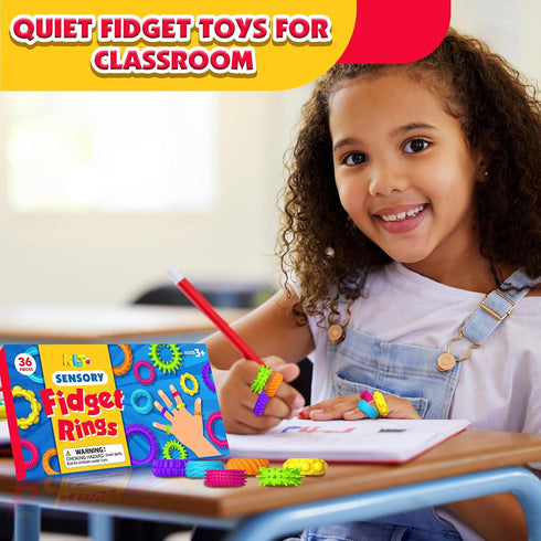 36Pack: Sensory Toys Fidget Rings for Kids Sensory Rings for Stress - Stretchy Calming Toys for Autism - Bulk Fidgets