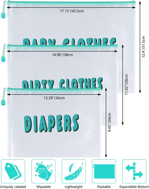 HONGJIEYUAN 3pcs Hospital Bag Organizing Pouches for Labor and Delivery, Maternity Essentials Diaper Bag Organizer
