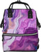 FHEDVBN Marble Purple Colorful Diaper Bag Backpack for Women Multifunction Waterproof Mummy Backpacks