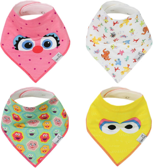 Copper Pearl Baby Bandana Bibs - 4 Pack Soft Cotton Bibs for Drooling & Teething, Adjustable Fit, Many Styles