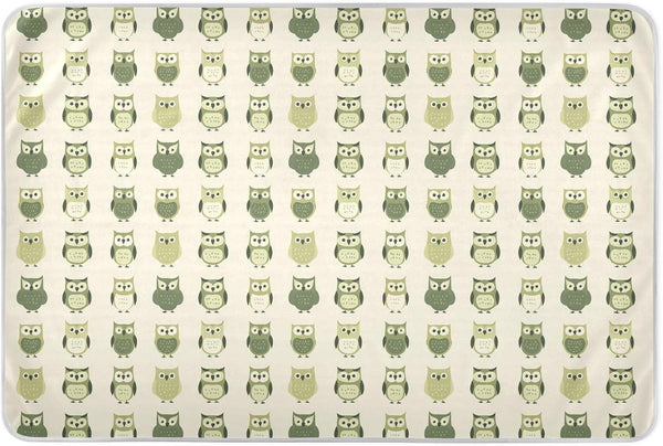 Yoogain Boho Simple Style Owl Green Diaper Mats Highly Absorbent Potty Training Pads