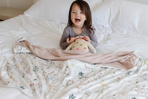 Wildflower Premium Baby Blanket - Soft and Stretchy Quilt for Kids