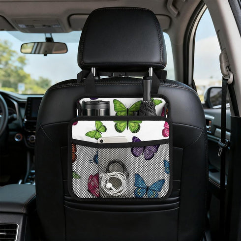 PPIKTC Spacious Hanging Auto Seat Organizer with Ventilated Mesh Pockets for Wet Wipes and Baby Supplies, Beautiful