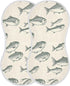 YEGAME Muslin Baby Burp Cloths Set of 2 -Fish Super Absorbent Cotton Burping