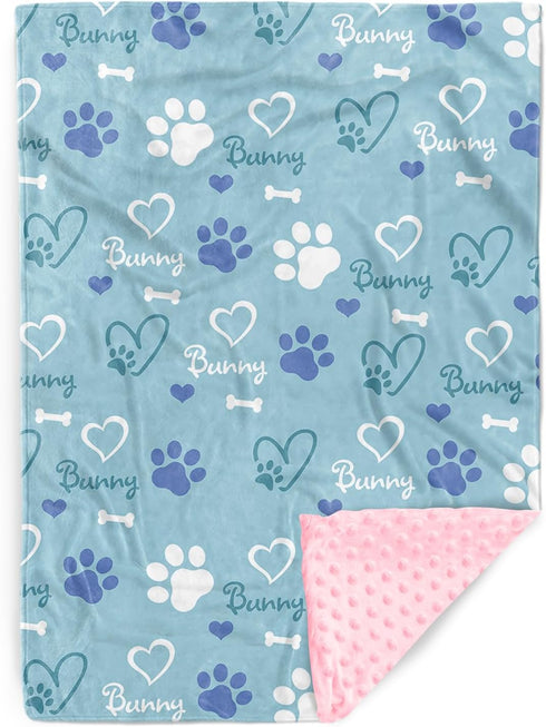 Personalized Baby Blankets for Boys Girls Custom Light Blue Baby Girl Blanket
