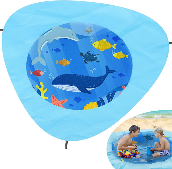 Waterproof Beach Puddle & Pool for Toddlers, Waterproof and Sand-Proof, 7.2 Feet - Blue