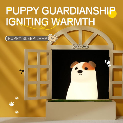 Dog Night Light with Timer - Warm Light Touch Control Bedside Lamp, Squishy Soft Silicone Cute Puppy Nightlight