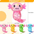 Simgoing 6 Pcs Axolotl Stress Toy Squeeze Axolotl Party Favors Malt Sugar Filled Stretchy Fidget Stress Ball Sensory