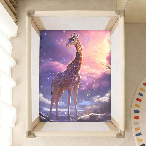 Bseiialft 52 28 Giraffe Snow Night Stars Crib Sheets for Boys Girls Soft and Breathable Cotton Baby Sheets for Standard