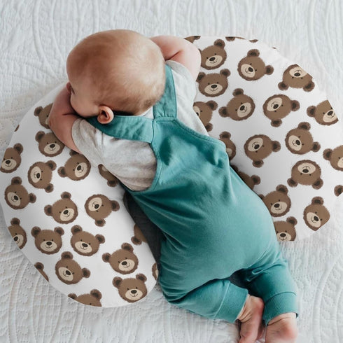 Neutral Boho Bears Baby Nursing Pillow Covers for Boy Girl Cute Brown Bear Nursing Pillow Slipcovers for Breastfeeding