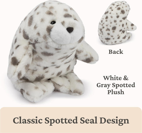1 10 GUND Nuri Leopard Seal Plush, Premium Stuffed Animal for Ages and Up, White/Gray