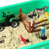 Farm Sensory Bin - Sensory Toys with Play Sand for Toddlers, Gift Sand Box for Kids Age 3-8