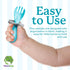 Mars Baby Flower Design Self-Feeding Training Utensils for Toddlers, Easy to Hold Weaning Tools, Blue