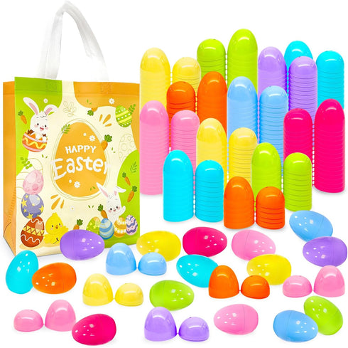 Aviski 96Pcs 2.36inch Colorful Easter Plastic Eggs for Kids Egg Hunt Basket
